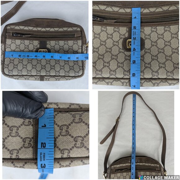 Authentic GUCCI Plus GG Pattern Shoulder/Crossbody Bag PVC Leather Brown Italy - Picture 16 of 16